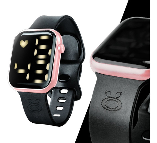 Relogio Feminino Prova Agua Led Digital Black Luxo