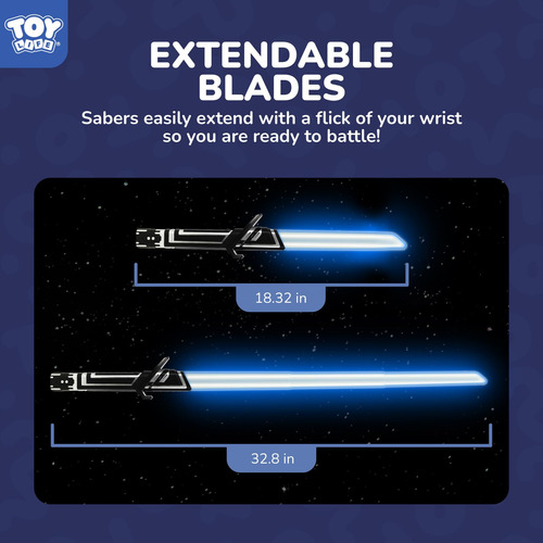 Paquete De 2 Espadas De Luz Led Para Niños Sables Retrácti