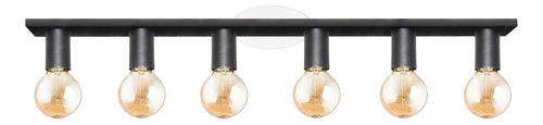 Aplique Techo 6 Luces Moderno Apto Lampara Led E27 Living Color Negro