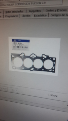 Empacadura Tapa Compresion Tucson 2.0 Elantra 1.8