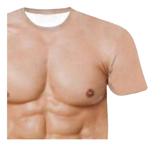 Divertido 3d Body Pattern Musclet-shirt Manga Corta Hombres 