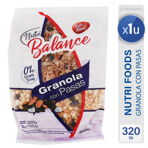 Granola Con Pasas Balance Nutri Foods Sin Grasas Trans