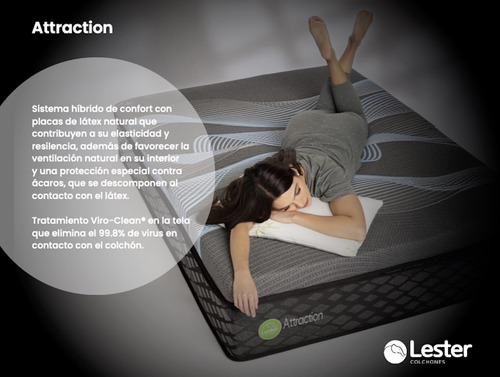 Colchón Lester King Size Hybrid Luxury - Attraction - King Color Waterfall Black