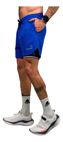 Short Deportivo Con Cierre Hombre Africa Eco 2 En 1 Konko