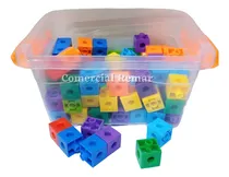 Comprar Policubos En Taper Set De 100 Bloques Conectores Didácticos