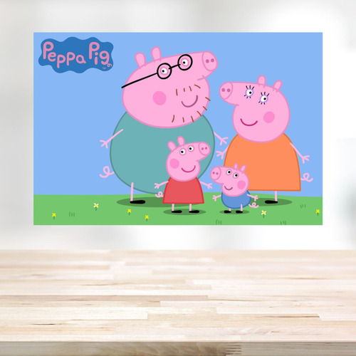 Painel De Festa Infantil Grande Peppa Pig Lona 1,50 X 1,0m