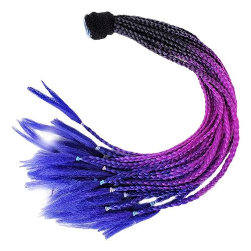 Mujeres Hombres Casco Coleta Trenzas Cola Negro Azul Morado