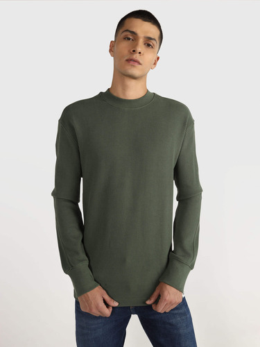 Sudadera Calvin Klein Jeans De Hombre Verde Manga Larga