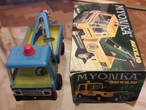 Camion De Chapa Myonka Grua Auxilio Vintage Antiguo C/caja