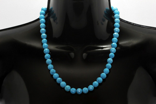 Collar Piedra Natural Dama Mujer Howlita Azul Cielo Ccpn128