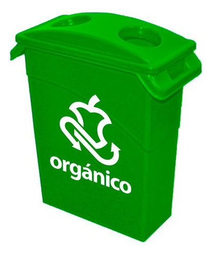 Bote De Basura 45 Litros Color Verde Reciclar Organico