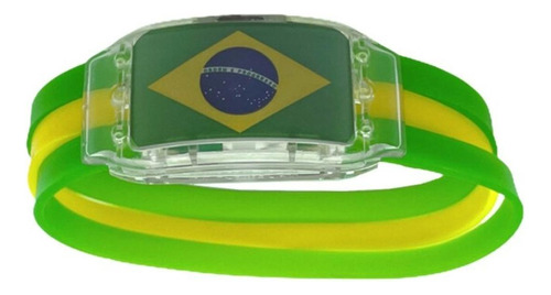 Pulseira Silicone Led Brasil Bandeira Copa Do Mundo