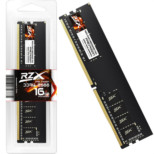 Memoria RAM Fire Dragon gamer color negro 16GB 1 RZX-D4D19M2666B/16G