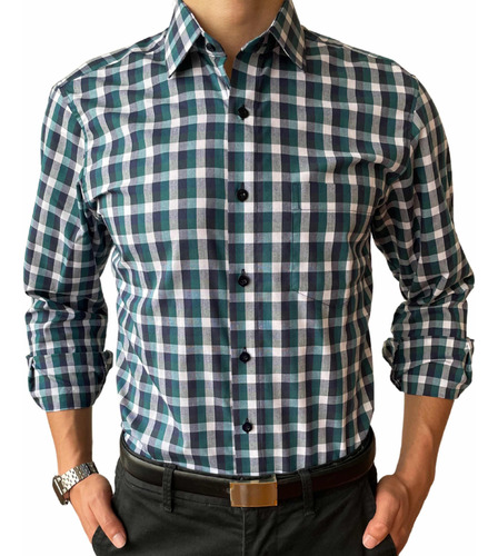 Camisa Cuadros Hombre Slim Fit - Roma