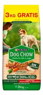Dog Chow Adulto Mediano/grande Sin Colorante X 21+3 Kg