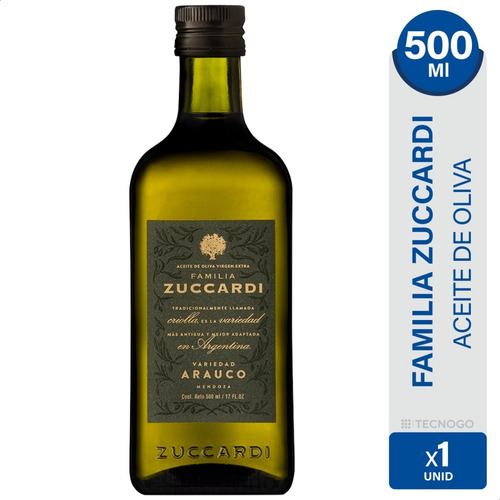 Imagen 2 de 7 de Aceite De Oliva Familia Zuccardi Arauco 500ml