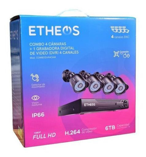 Imagen 4 de 10 de Kit 4 Cámaras Grabadora Seguridad Dvr 4 Canales + Disco 1 Tb