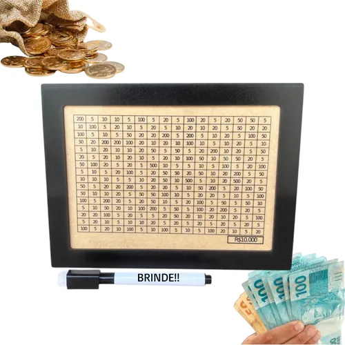 comprar Cofrinho Cofre Guardar Dinheiro Caixa Woodbox 10k Preto Full