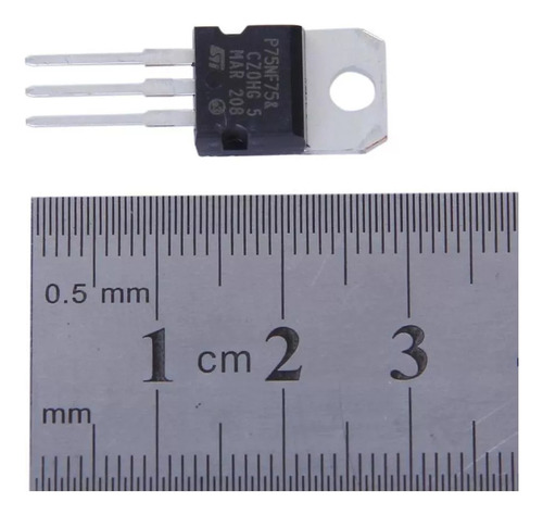 5 Unidades Power Mosfet N P75nf75 80a Pacote De 75v