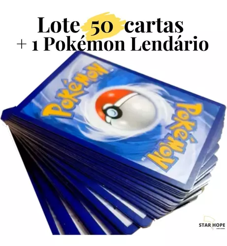 Lote Kit De 50 Cartas Pokémon + 1 Pokémon Lendário