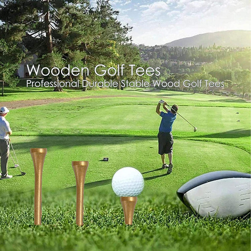 100 Uds. Tees De Golf De BambĂș Soporte De Bola 83 Mm