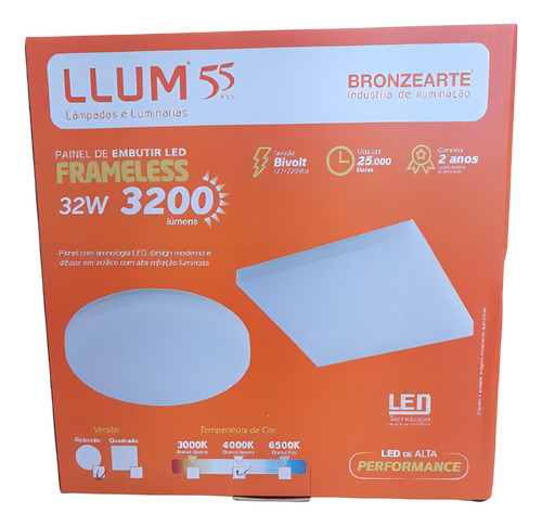 Lámpara de techo LED redonda empotrada sin marco, 32 W, 4000 K, color ciruela, blanco/neutro, 110 V/220 V