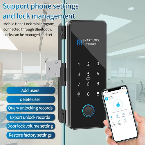 Fechadura Digital Porta Vidro A Prova D'agua Biometria Arbnb