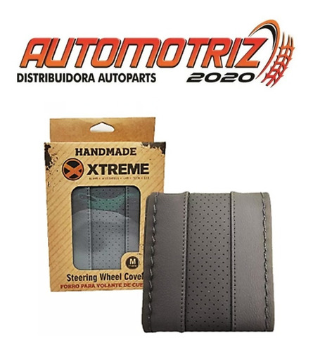 Forro De Cuero Para Volante Handmade Xtreme Gris Negro Beige