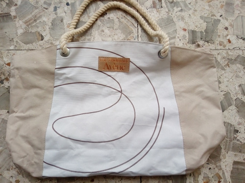 Bolsa Asa Bolso Pañalera Avene Tela Poliester Blanco Y Beige