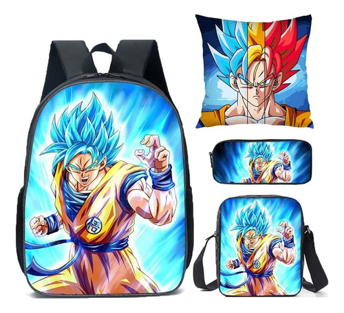 Mochila De 4 Piezas Dragon Ball Z Goku Para Niños