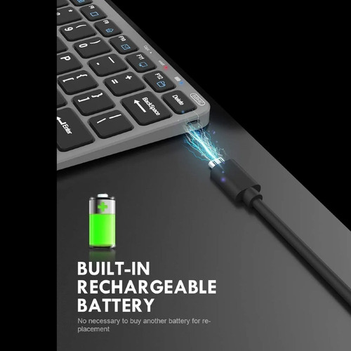 Teclado Dual Ñ Bluetooth Español Recargable Inalámbrico