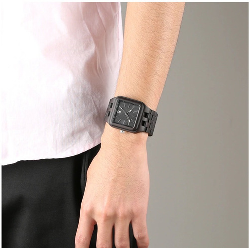 Relógio Madeira Ebony Wood 100% Natural Masculino