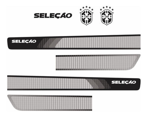 Adesivo Faixa Lateral Emblema Vw Voyage Seleção 2014 Preto