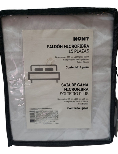 Faldón Microfibra Homy 1.5p 105cmx200cmx35cm Blanco