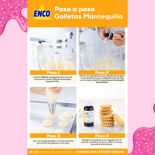Kit Esencias Enco 60ml Panadería Galletería Repostería 15 Pz