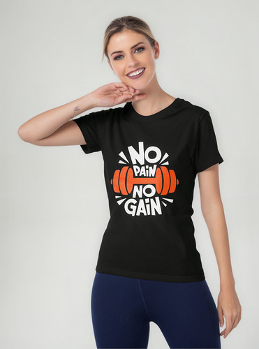 No Pain No Gain Playera Hombre Mujer Gym Cardio Ejercicio