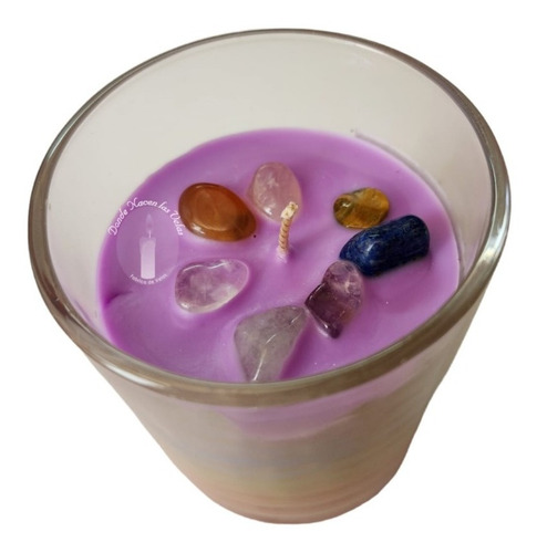 Vela Aromática 7 Chakras, Con Cuarzos