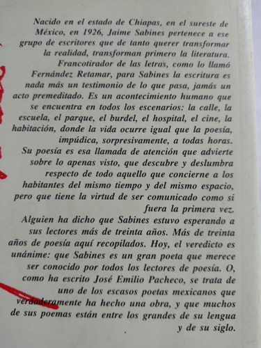 Jaime Sabines-antología Poética (Usado)