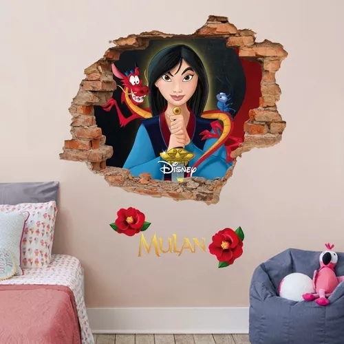 Vinilo Adhesivo Decorativo Sticker Pared Disney Mulan 1,5mts