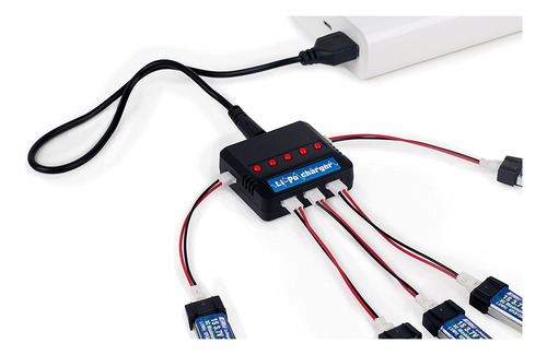 Batería Lipo De 150 Mah 1s 3.7 V 25c (cargador De 5 Puertos)