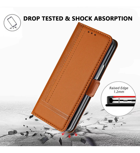 Funda De Piel Tipo Cartera Con Ranura Para Tarjetas De Prese