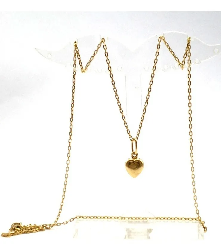 Hermosa Cadena Y Dije Corazon De Oro 18 Kt
