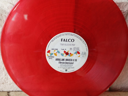 Falco Rock Me Amadeus Single Rojo Vinilo Acetato Lp