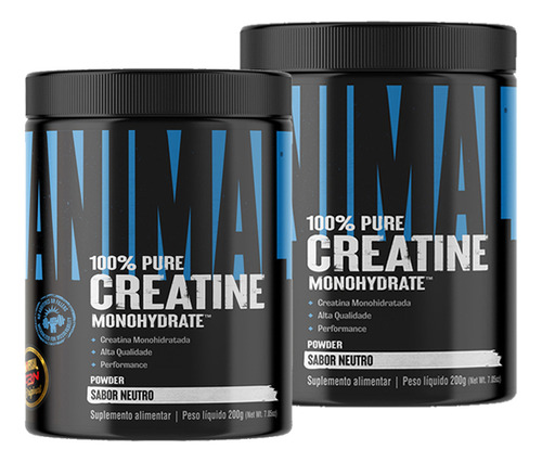 Suplemento Em Pó Universal Nutrition Creatina Em Pote De 200gr 2 Un Pacote Animal Creatine