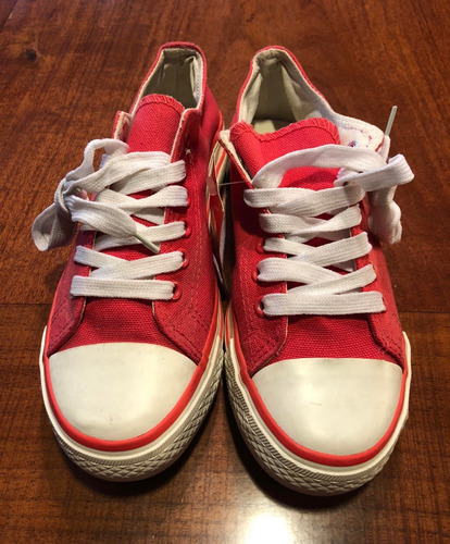 Zapatillas Salmon/rosa De Lona Con Plataforma Alta
