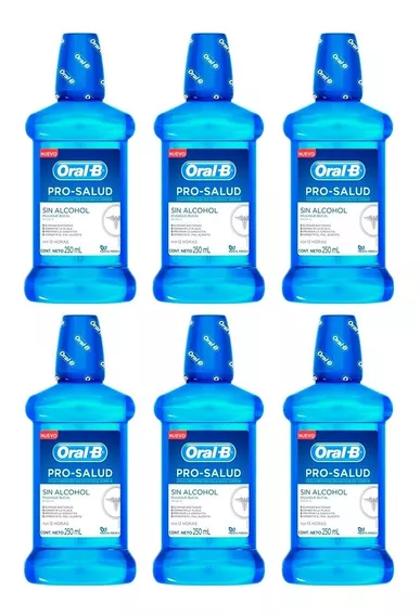 Oral B Pro Salud Kit X 6 Enjuague Bucal Dental Menta X 250ml