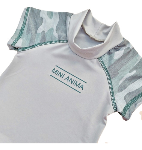 Remera Mini Anima Filtro Uv Traje De Baño Malla Bebe Niño Remera Uv Camuflado Verde Talle 1: Rn A 4 Meses