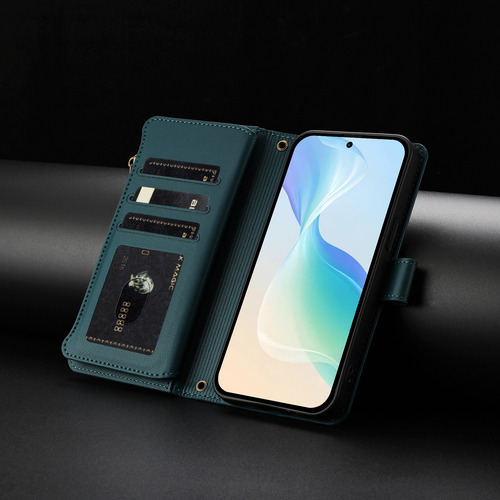 Funda Tipo Cartera De Piel Con Cierre De 9 Ranuras Para La Serie Oppo A55, Correa De Muñeca, 6 Colores, Función Atril, Desmontable