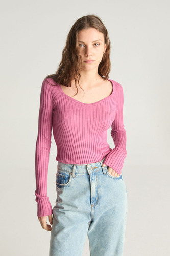 Sweater Tejido Ajustado Con Punto Morley Mujer Desiderata