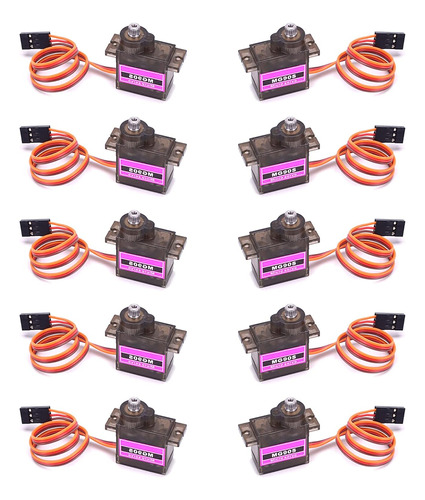 Rgbzone 10pcs Mg90s Micro Servo Motor 9g Para Helicóptero Ba